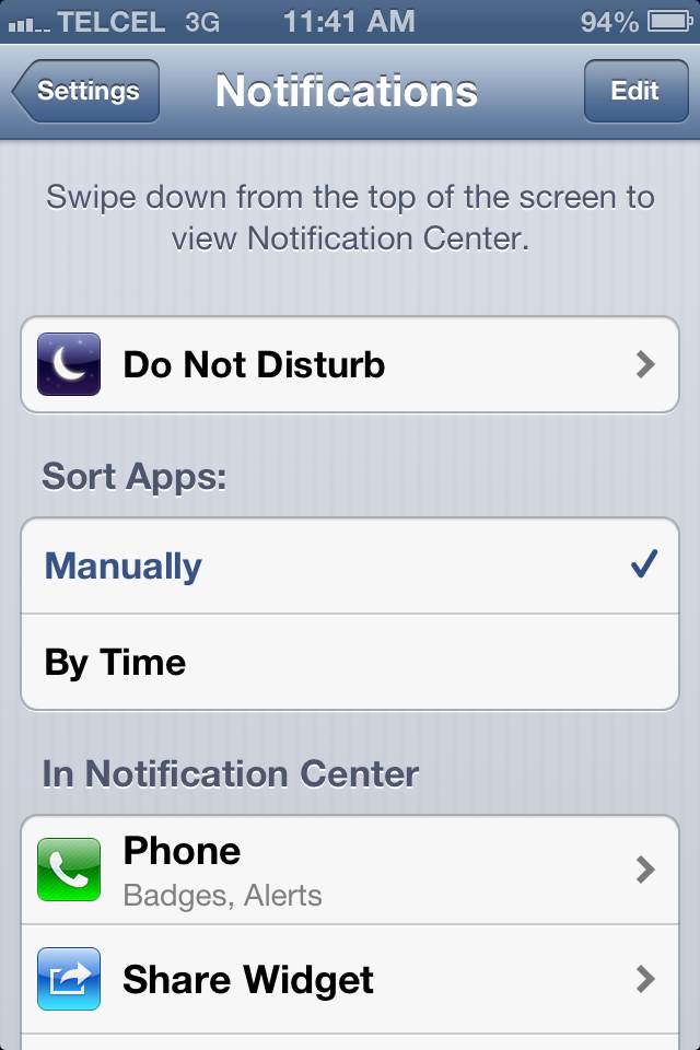 iPhone Notification Settings