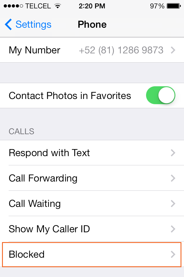 iOS7 Contact Blocking 2